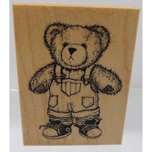 Teddy Bear in Bib Overalls and Sneakers Stamp F-569 ©1990 PSX